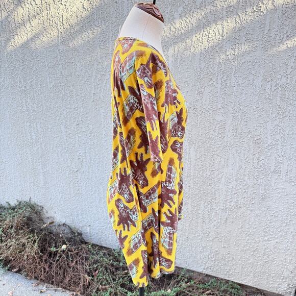 Lularoe Women’s Size Small Giraffe Print Perfect Tee Tunic Safari Zoo - Picture 2 of 7